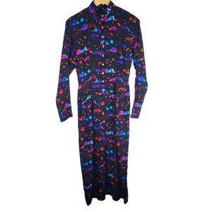 Kathryn Conover Vintage Fun Colorful Patterned Long Dress